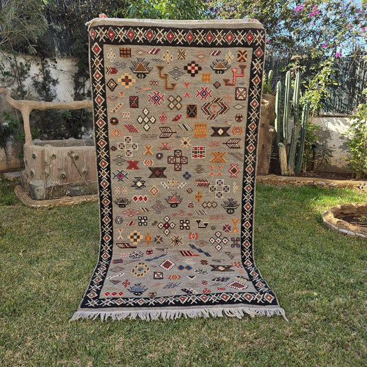 Gray Berber Wool Rug - Moroccan Handmade Carpet